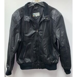 Members Only Leather Jacket Men's 42 Black Vintage Europe Craft Motorcycle Biker